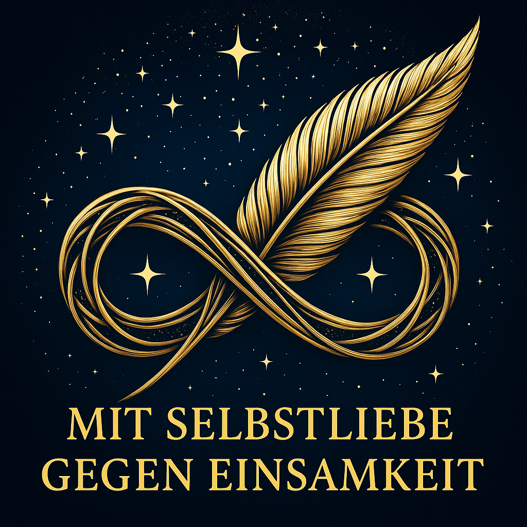 Goldene Feder und Unendlichkeitssymbol